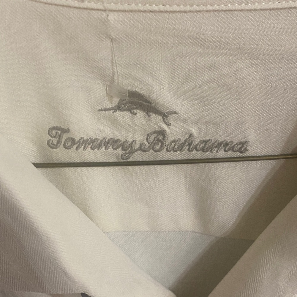 Tommy Bahama Men's Ivory Button Down Shirt - Picture 5 of 6